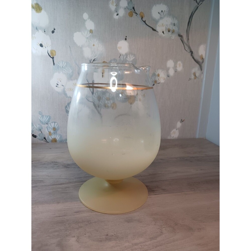 Vintage Blendo Yellow Frosted Brandy Snifter